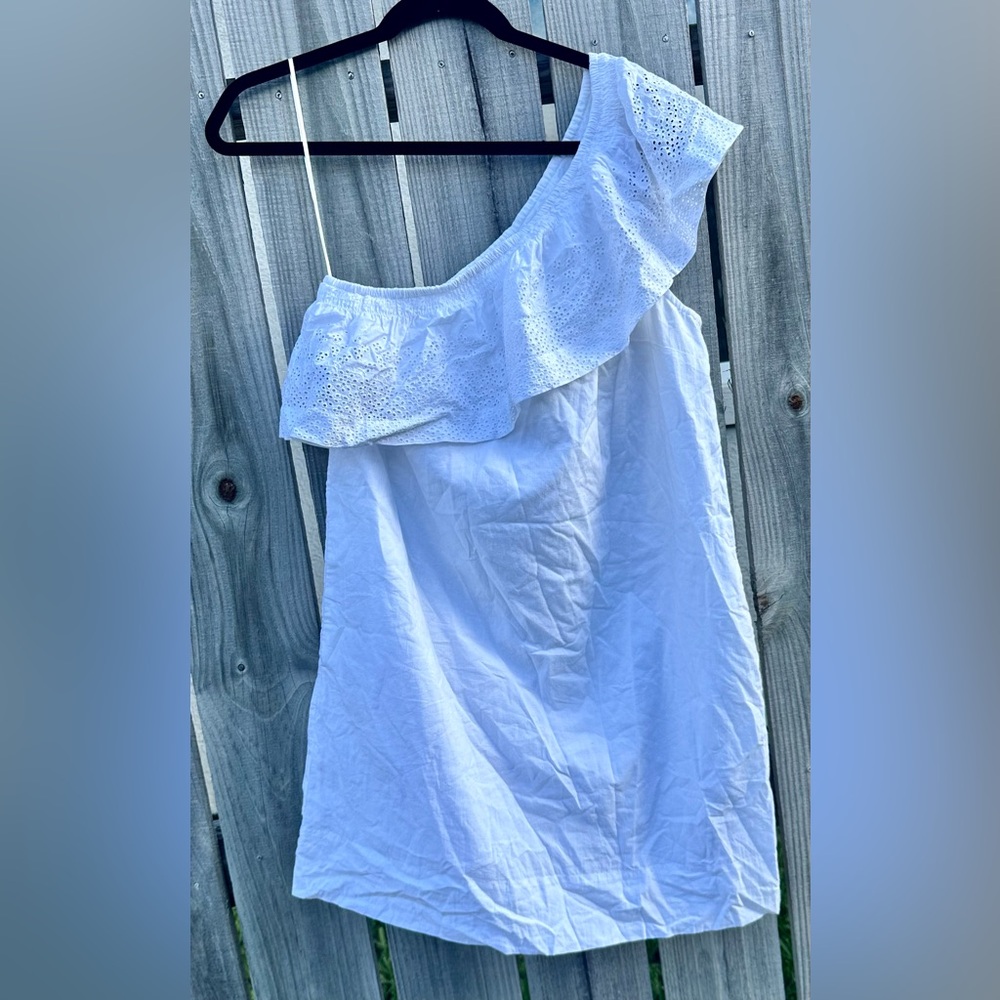 NWT • J.CREW • WHITE ONE SHOULDER DRESS • WEDDING  • SIZE 8